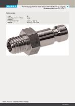 Terminal plug stainless steel design with male thread for coupling sockets nominal size 2,7 220877-1