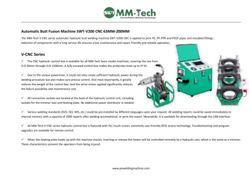 Automatic Butt Fusion Machine SWT-V200 CNC 63MM-200MM
