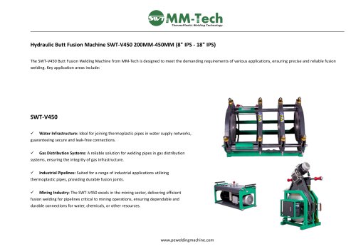 Hydraulic Butt Fusion Machine SWT-V450 200MM-450MM (8" IPS - 18" IPS) The