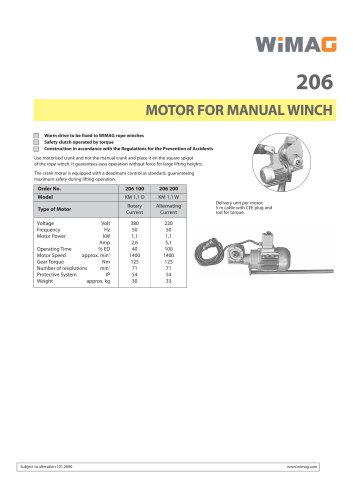 Motor for Manual Winch