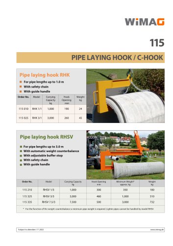 Pipe Laying Hook