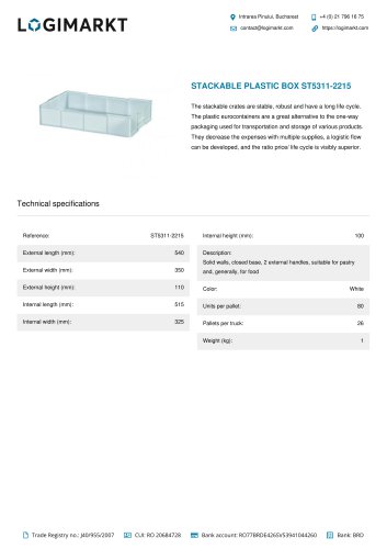 STACKABLE PLASTIC BOX ST5311-2215