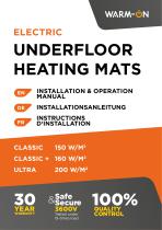 Warm-On Electric Underfloor heating - Installation and operation manual - 1