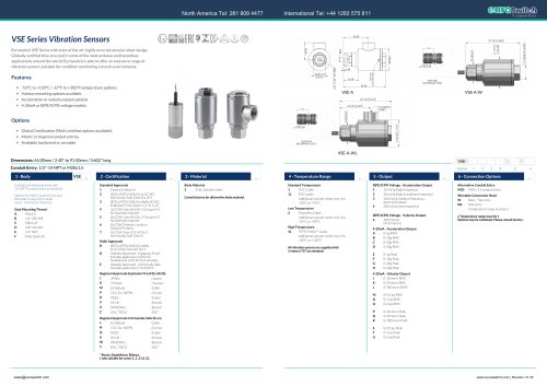 VSE Series Vibration Sensors