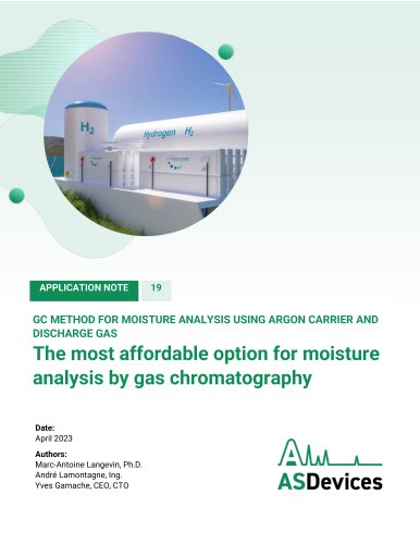 The most affordable option for moisture analysis by gas chromatography