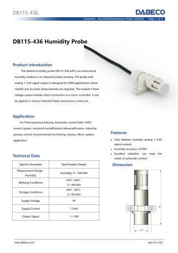 DB115-436 Humidity Probe