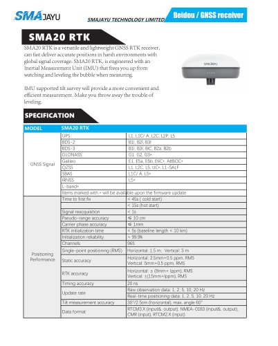 SMAJAYU GNSS receiver SMA20 base+rover