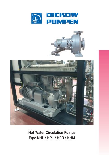 Hot Water Circulation Pumps Type NHL / HPL / HPR / NHM