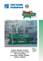 Sealless Magnetic Coupled Multistage Centrifugal Pumps with Priming Stage Type HZSM / HZSMB / HZSMR / HZSMA / HZSMAR