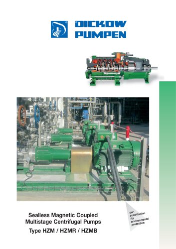 Sealless Magnetic Coupled Multistage Centrifugal Pumps Type HZM / HZMR / HZMB