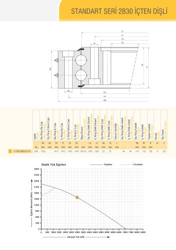 DOUBLE ROW BALL BEARING WITH INTERNAL GEAR  Ø1750