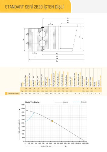 DOUBLE ROW BALL BEARING WITH INTERNAL GEAR Ø850