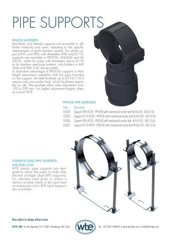 Pipe Rocker Support PIPE SUPPORTS - WTE Srl - PDF Catalogs | Technical Documentation | Brochure
