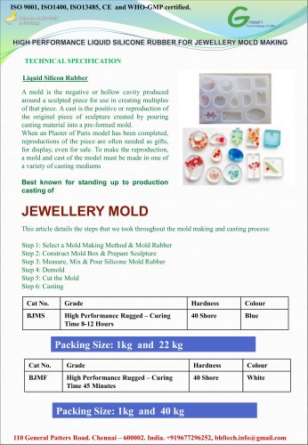 High Performance Liquid Silicone Rubber for Jewellery Mold Making