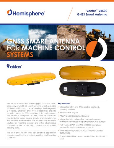 Vector&trade; VR500 GNSS Smart Antenna