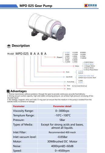 MPD 025 Gear Pump