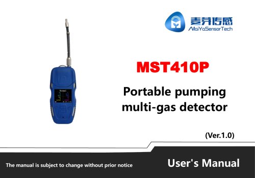 MaiYa MST 410P portable multi- gas detector manual