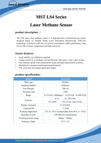 MaiYa  MST LS4 laser methane gas sensor