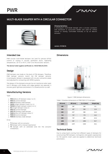 Round transition multi-blade dampers PWR