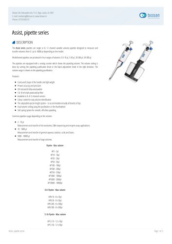 Assist, pipetteseries