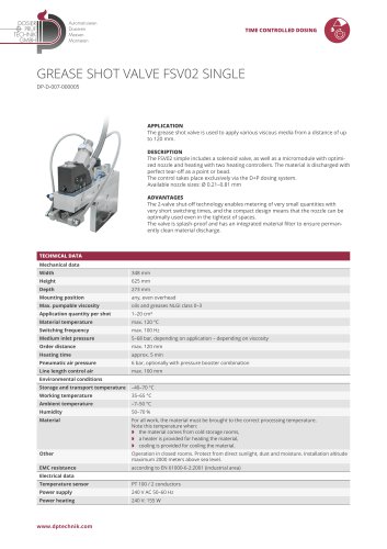 GREASE SHOT VALVE FSV02 SINGLE