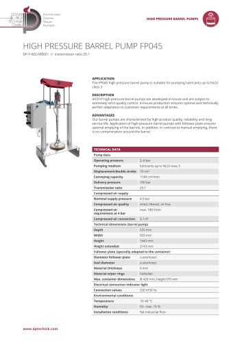 HIGH PRESSURE BARREL PUMP FP045