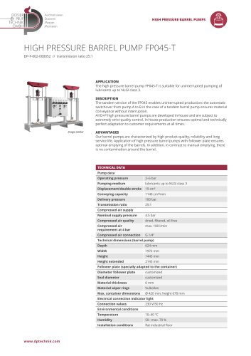 HIGH PRESSURE BARREL PUMP FP045-T