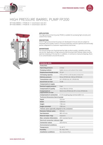 HIGH PRESSURE BARREL PUMP FP200