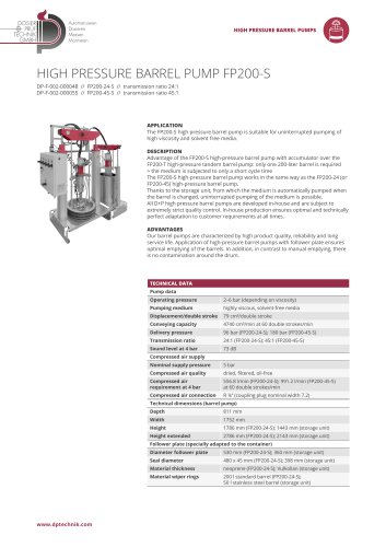 HIGH PRESSURE BARREL PUMP FP200-S