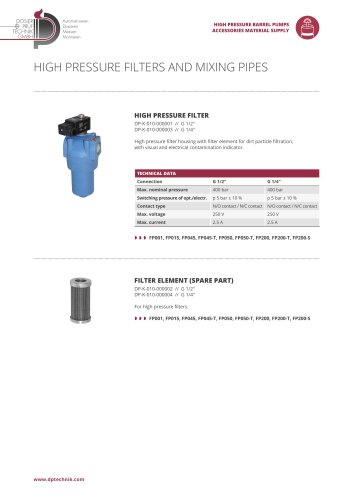 HIGH PRESSURE FILTER