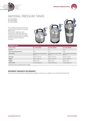 MATERIAL PRESSURE TANK 10 LITERS