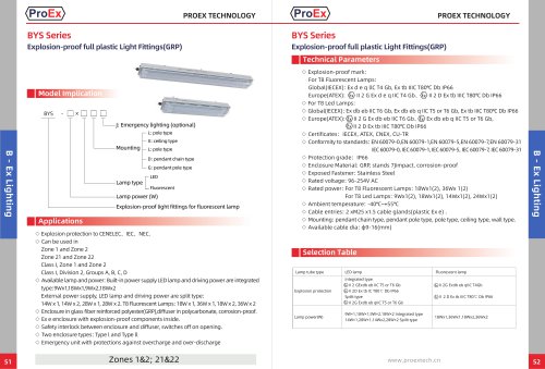 BYS Series Explosion-proof full plastic light fittings(GRP)
