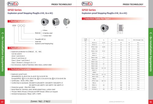 GFSD Series Explosion-proof stopping plug(Ex d IIC, Ex e IIC)