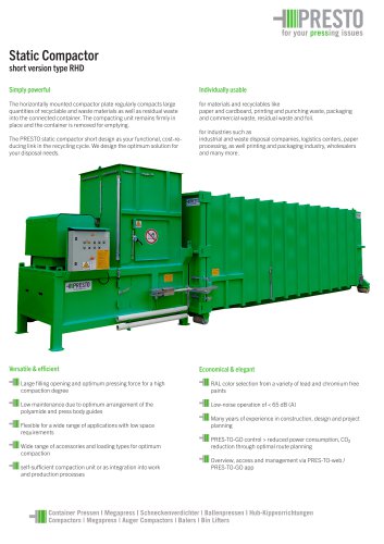 Static Compactor short version type RHD