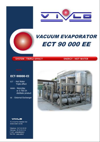 vacuum &eacute;vaporator - hot water - triple effect
