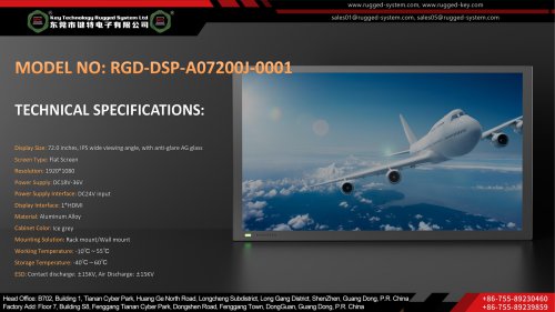 Key Technology Rugged Display RGD-DSP-A07200J-0001