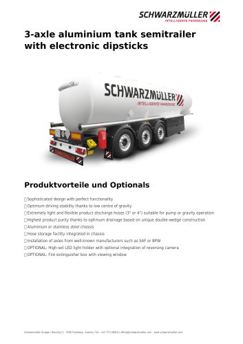 3-axle aluminium tank semitrailer with electronic dipsticks