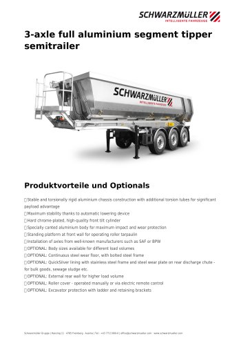 3-axle full aluminium segment tipper semitrailer