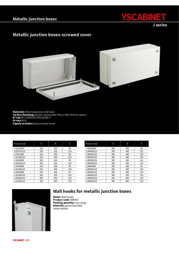 Metallic junction boxes