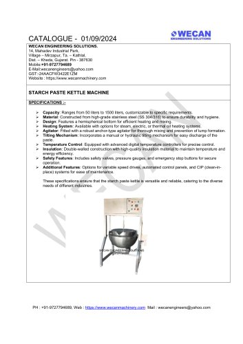 STARCH PASTE KETTLE MACHINE