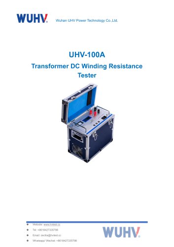 UHV-100A DC Winding Resistance Meter -Catalog