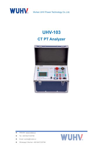 UHV-103 CT PT Comprehensive Analyzer -Catalog