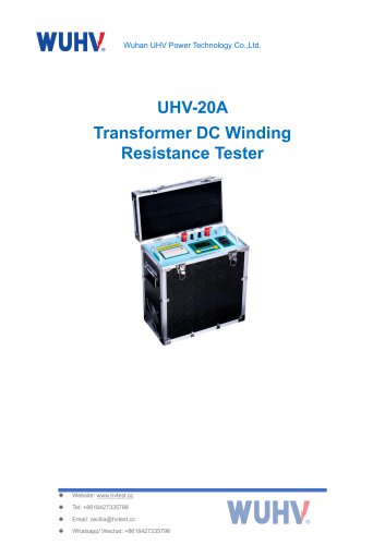 UHV-20A Transformer DC Resistance Test Set-Catalog