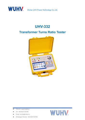 UHV-332 Transformer Turns Ratio TTR Tester-Catalog