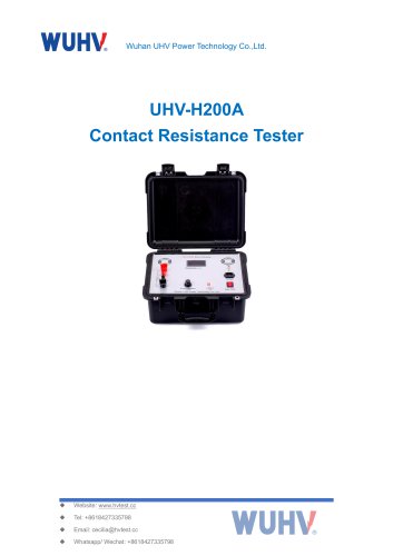 UHV-H200A Contact Loop Resistance Tester -Catalog