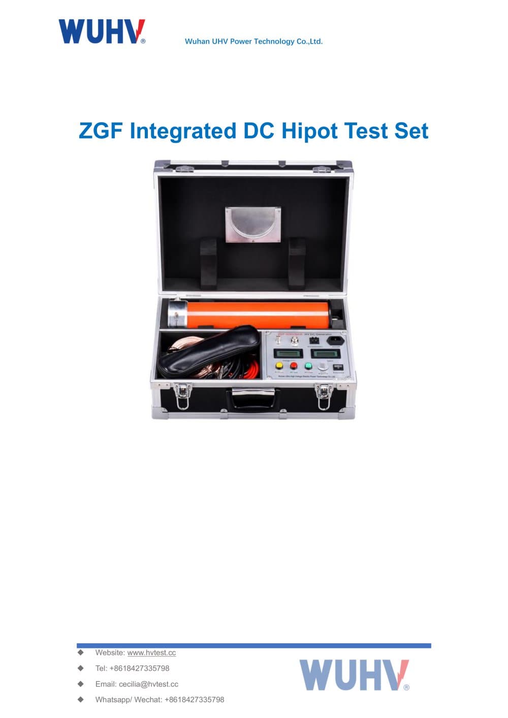 ZGF DC Hipot Tester-Catalog - Wuhan UHV Power Technology Co.,Ltd.