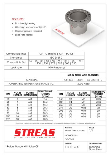  CF rotating flange with tube,