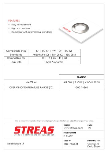 KF weld flange Datasheet