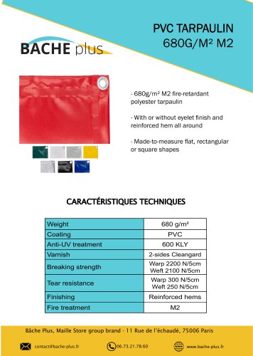 680g/m&sup2; M2 tarpaulin 