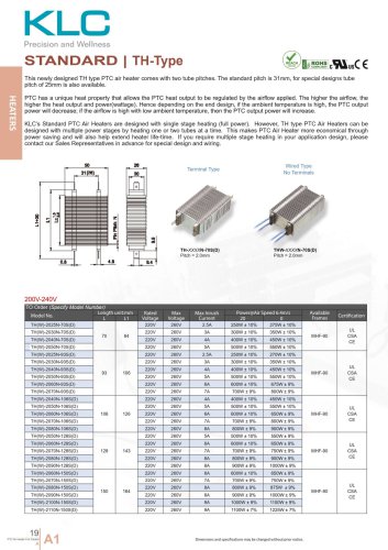 PTC Air Heater Standard TH Type